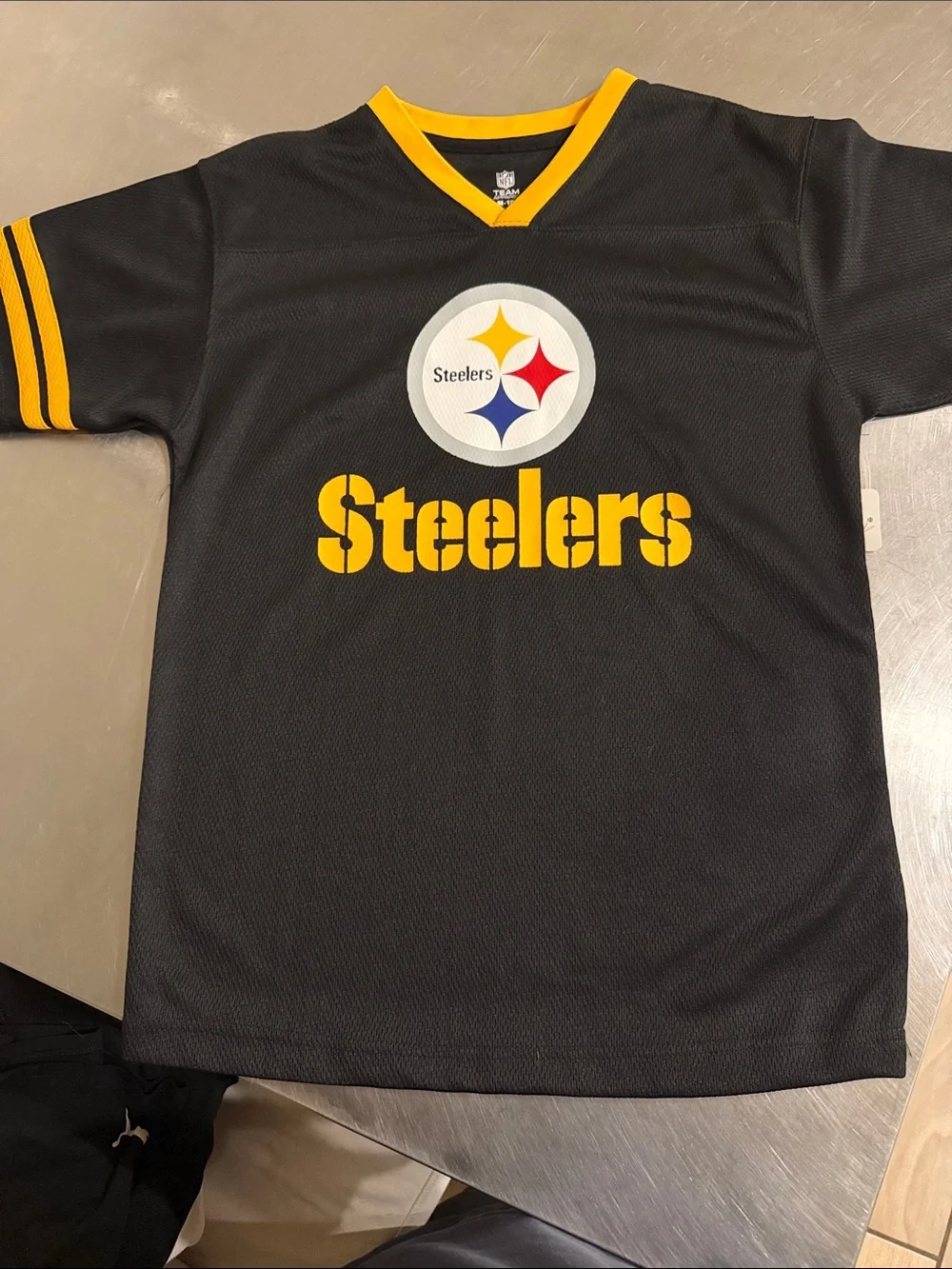 NFL Kids Steelers Black and Gold Short Sleeve Jersey Tee